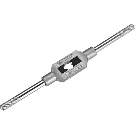 Clé à taraud – Porte-taraud gauche Poignée de clé à taraud réglable pour métrique M1-M12 W1/16-1/2 Clé à tarauder à tête fraisée Outil de clé à tarauder en acier au carbone moyen plaqué nickel(1pc) (1/4)