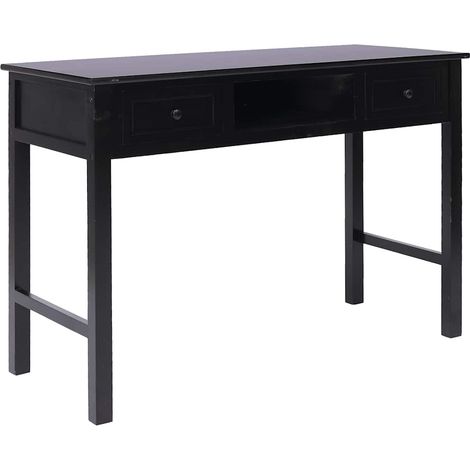 284158 vidaXL Writing Desk Black 110x45x76 cm Wood (1/5)