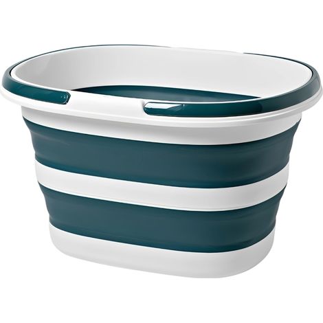 Seau pliable de 16 l avec poignées, lavabo portable pour le camping et la maison, seau en silicone peu encombrant pour la voiture (1/5)