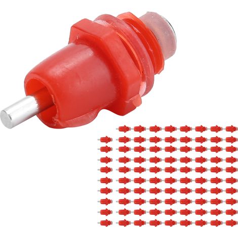 Lot de 100 abreuvoirs à vis pour volailles, distributeurs d'eau automatiques pour poulets, grande tête (1/5)