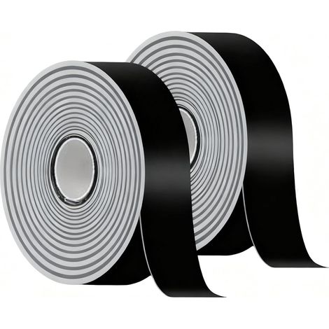 Ruban Adhésif Butyle Étanche - Lot de 2 Rouleaux 5 cm x 15 m - Ruban d'Étanchéité Autocollant Noir - Résistant à la Chaleur - Pour Toiture, Caravane, Camping-car, Pont, Plomberie (1/5)