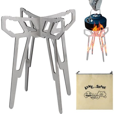 Support de cuisinière pliable – Support de réchaud à alcool en acier (1/5)