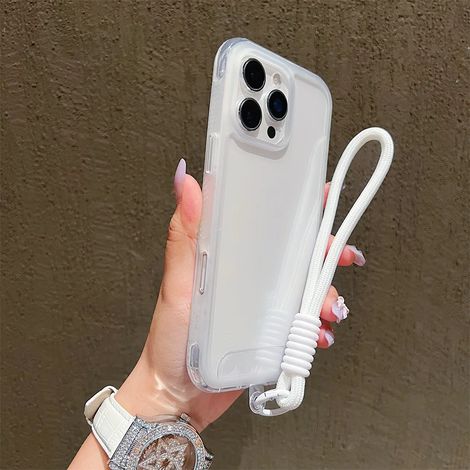(iPhone 15 Pro, Blanc) Coque transparente pour iPhone, protection antichoc, idéale pour les filles
