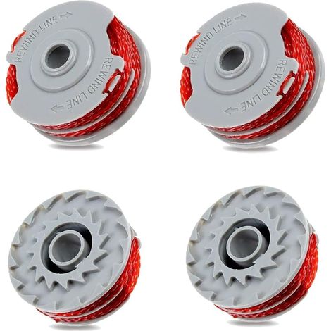 4 bobines de fil pour coupe-bordure Flymo FLY021 513937190, double bobine en nylon standard avec alimentation automatique,bobine fil rechange nylon pour Flymo Contour XT/500E/500 XT/Trim