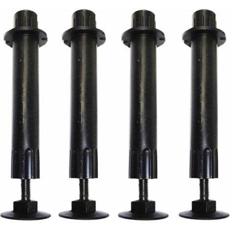 Lot 4 pieds - Lit réglables 160-260 mm - Noir (1/2)