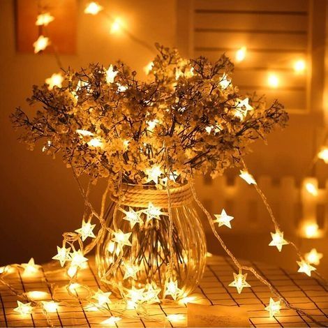 Guirlande lumineuse blanche chaude 3M 30 ampoules LED étanche IP65 avec panneau solaire pour décoration extérieure/intérieure, etc. (1/5)