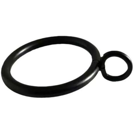 Lot de 50 anneaux de rideaux en métal de 45 mm de diamètre intérieur, anneaux de suspension noirs pour tringles à rideaux, tringles et rideaux