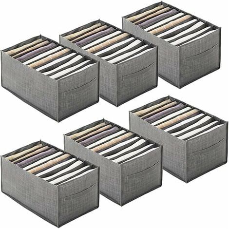 Organizador de cajones Ensoleille de 6 piezas para ropa, caja de almacenamiento plegable de tela no tejida con 9 compartimentos, 44x25x20cm, para jeans y suéteres (1/5)