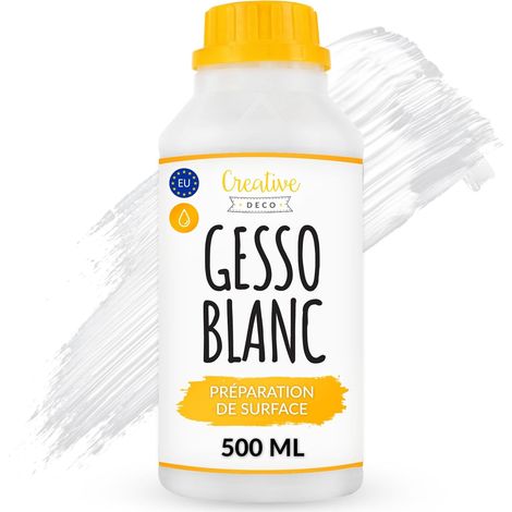 Apprêt Gesso Sous-couche Bois Papier Verre Blanc 500ml (1/5)