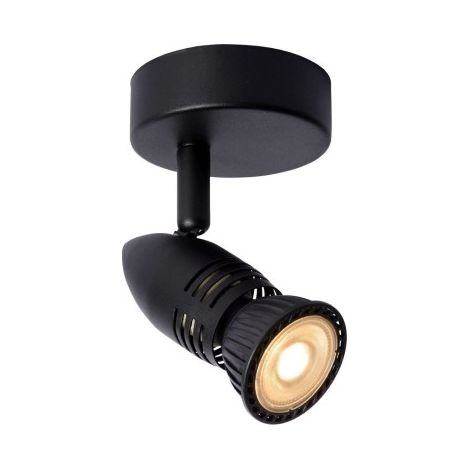 Plafoniera/Applique nera in metallo CARO 1xGU10 5W Lucide