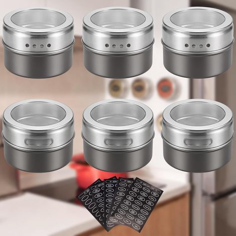 Pot a Epices Magnétique avec étiquettes pour Réfrigérateur: Comptoir Dégagé (1/5)