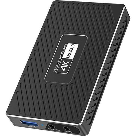 4K HD USB 3.0 Videoaufnahmekarte zum Streamen und Aufzeichnen von Live-Spielvideos, mit Mikrofon-Line-Eingang. (1/5)
