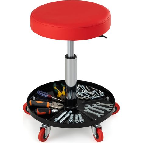 COSTWAY Tabouret de Mécanicien à 5 roulettes 360° Charge 170kg (1/5)