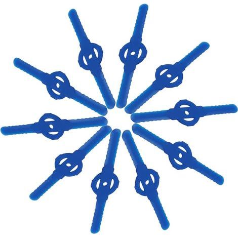 10 Pièces Lames de Tondeuse Jardin Tondeuse Accessoires, Lames de Rechange en Plastique, Outils de Jardin, Petit Trou 5mm, pour Jardin Pelouse Tondeuse, Coupe-bordures Sans Fil(bleu) (1/5)