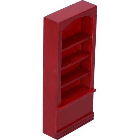 Bibliothèque miniature en bois pour maison de poupée à l'échelle 1:12 (couleur séquoia) (1/5)