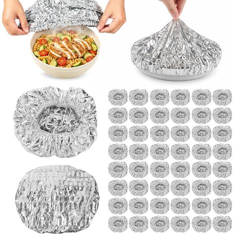 100 pcs Alufolie Isolierhaube réutilisable Frischhalten (1/5)