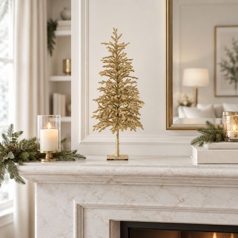 Alberello dorato per decorazione natalizia -73 cm (1/5)