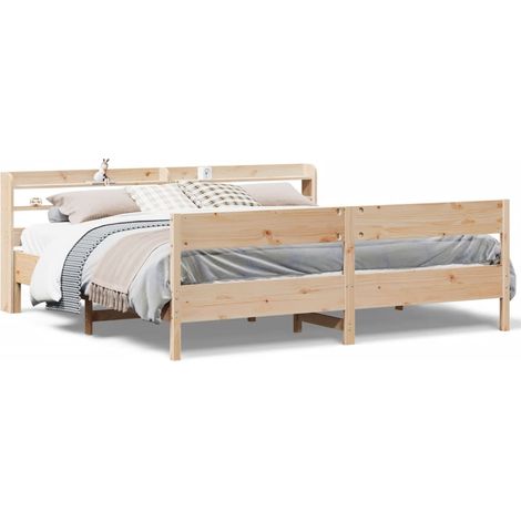 Maison Exclusive - Massivholzbett ohne Matratze 180x200 Kiefernho