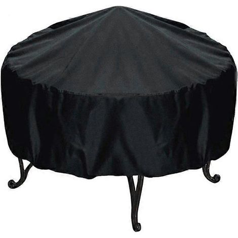 Couvercle rond pour foyer SHINESTAR, 36 pouces, compatible avec les foyers de 30 à 36 pouces, couche coupe-vent avec cordon de serrage, noir. (1/5)