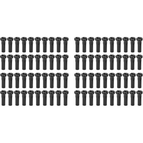 80pcs embouts de rayons vélo fer 14mm VTT route écrous pour fils 14G noir (1/5)