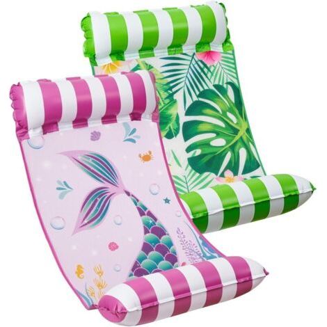 Ensemble de Hamac de Piscine - Lot de 2 Flotteurs de Piscine Gonflables pour Adultes Accessoires de Piscine Polyvalents 4 en 1Fainéant Chaise Selle d'exercice Radeau (1/5)