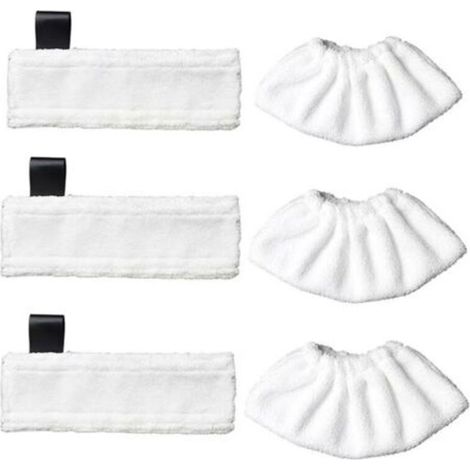 Compatible avec les accessoires de chiffon vapeur Karcher Black Label et le balai vapeur Karcher Magic Floor Mop SC Series (3 Black Label + 3 housses vapeur fines) (1/4)