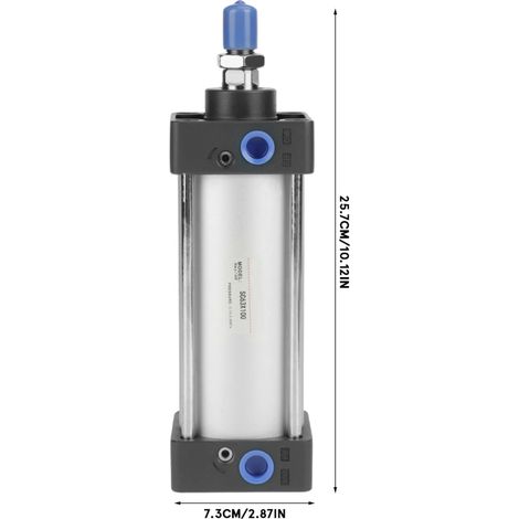 Pneumatikzylinder mit 63 mm Zylinderdurchmesser, 100 mm Hub, doppeltwirkend, mit Gewindekolbenstange (1/5)