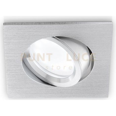 GFA050- FARETTO QUADRATO IN ALLUMINIO ORIETABILE COLORE ALLUMINIO SPAZZOLATO 8,4CM ATTACCO GU10 DA INCASSO