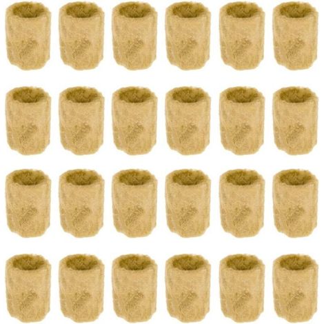 Blocs de laine de roche 50 pièces – Bouchons hydroponiques pour semis – Idéal pour culture en intérieur – Matériau léger et isolant (1/4)