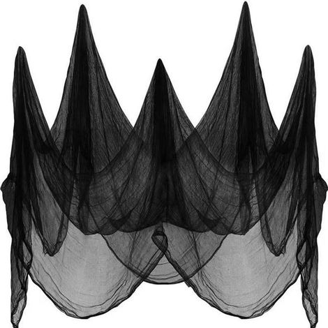 Halloween Netz Gaze 600x200cm Schwarz für Dekoration