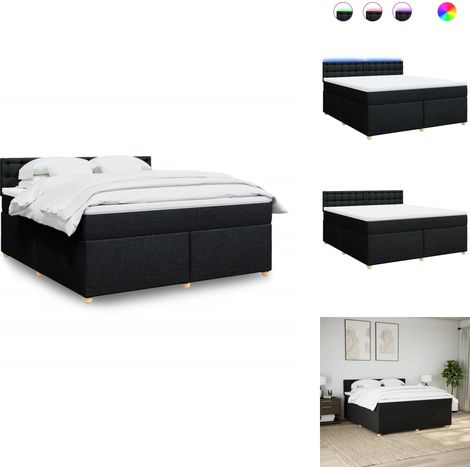 Boxspringbett mit Matratze Schwarz 180x200 cm Stoff - Boxspringbett - Boxspringbetten - Bett - Bettgestell (1/5)