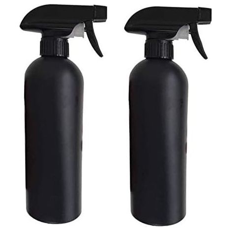 Flacons pulvérisateurs en plastique (idéaux pour les soins capillaires, la brumisation des plantes et le nettoyage) — 500 ml, Noir, Lot de 2 (1/5)