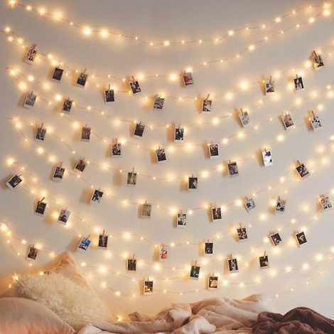 Guirlande lumineuse de 5 mètres avec pinces à photos LED pour accrocher des photos et décorer. (1/3)