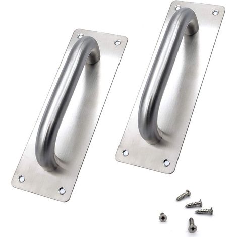 Schiebetürgriffe (200 x 65 mm), Türgriffe aus Edelstahl, Schiebetüren, Kleiderschrank, Badezimmer, Garage, Gartenhaus, Türgriffe aus Metallblech – Crezuo