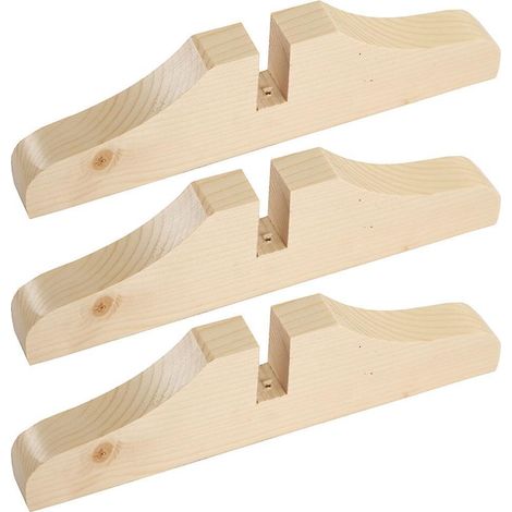 3-Pcs Solid Wood Screen Base Partition, Hotel Screen Bracket, Mobile Pulley Base, Folding Screen Fixed Bracket Foot. (1/2)