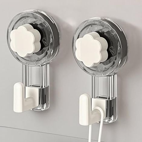 Crochet Ventouse Salle De Bain Sans Percage Porte Accroche Serviette Ventouse Sans Percage, Crochet Mural Sxtra Forte Suction Hooks (1/4)