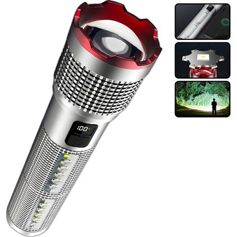 Torcia elettrica, potente LED, design impermeabile, 1 pezzo (1/2)