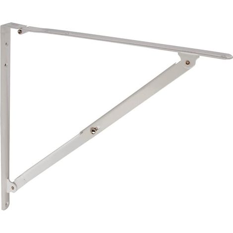 BECUSA palomilla abatible 300x300mm.blanca , Palomilla abatible PA3/300. Para colocar baldas. Se puede plegar. Fuerte y resistente.
- Metal.
- 300 x 300 mm.
- Blanco epoxy.
- Ángul