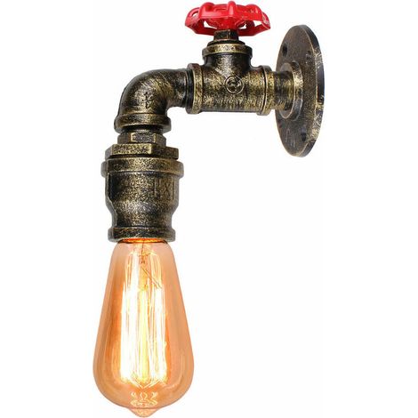 Applique Murale Tuyau d'eau E27 Bronze Luminaire Intérieur Décoration pour Café Bar Restaurant (1/5)