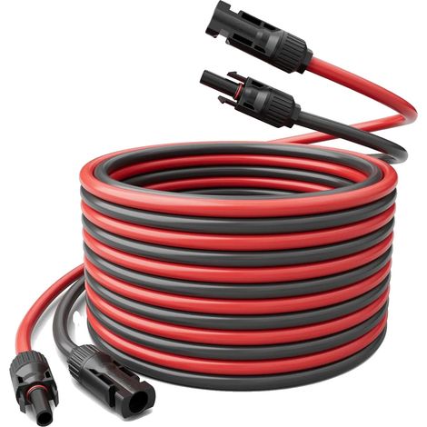 Cable solar, conectores impermeables, materiales duraderos, cable de 10 m (1/2)
