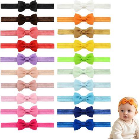 Diademas para bebé niña, juego de 20 diademas elásticas para bebé, diademas anudadas, accesorios para el cabello de recién nacidas (1/5)