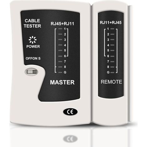 Testeur de câbles, testeur de câbles réseau pour câbles patch RJ45 RJ11, testeur de câbles LAN, testeur de câbles téléphoniques, testeur de câbles Cat5, Cat6, Cat6A, Cat7