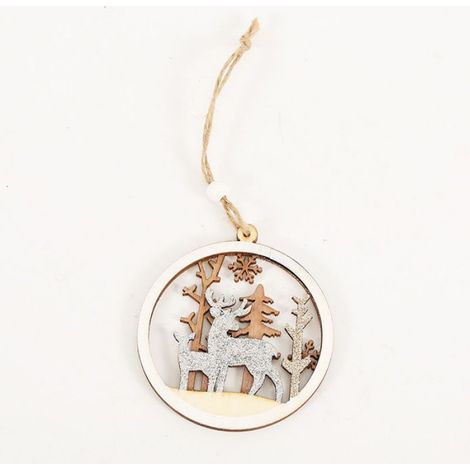 Guirlande Décorative En Bois - Ornements De Fenêtre Noël - Pour Arbre À Noël Cheminée Intérieur - Lot De 3 Pièces (1/5)