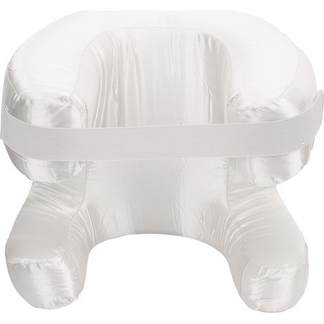 Face Pillow Silk Fabric Memory Foam Soft Cushioning Ergonomic Beauty Pillow for Back Sleep White (1/4)