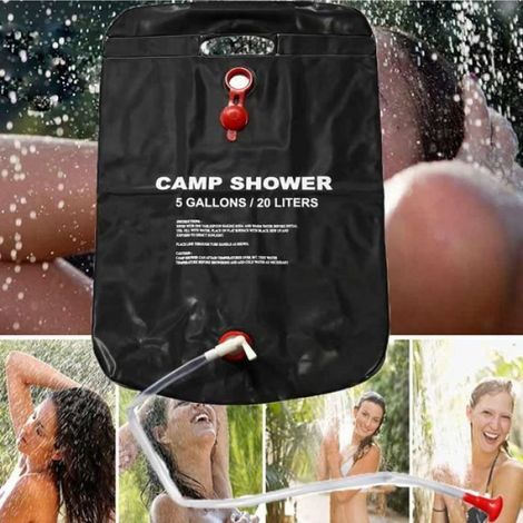 Sac de Douche Solaire - 20 L - PVC Épais - Pliable - Pour Camping et Randonnée - 1 Pièce (1/3)