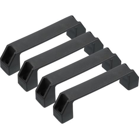 Poignées de Tirage en Plastique de 150 mm de Centres de Trous, 4 Pièces Poignées de Tiroir Carrées Quincaillerie de Cuisine pour Poignée de Porte, Armoire, Noire (1/5)