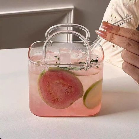 Verre À Cocktail En Forme De Sac - Verre Borosilicaté Transparent - Pour Cocktails Jus Et Smoothies - 1 Pièce (1/5)
