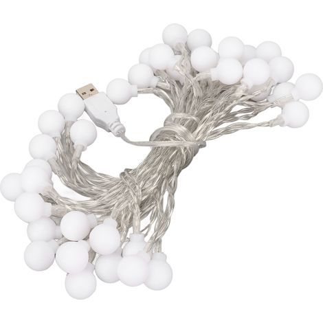 Guirlande lumineuse à boules LED décoratives, étanche, alimentée par USB, multicolore, idéale pour Noël, les fêtes, les chambres et les mariages. Longueur : 6 m (19,6 pi), 40 ampoules. (1/4)