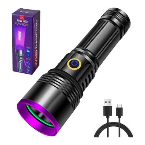 Lampe torche UV violette professionnelle puissante 20 W 365 nm pour l'identification des animaux (1/4)