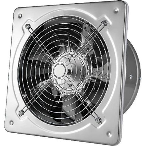 Ventilateur extracteur d'air de 18 cm (7 pouces) en acier inoxydable, idéal pour salle de bain, toilettes, cuisine, mur ou fenêtre. (1/5)